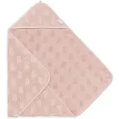 Jollein x Nijntje - Badcape Badstof 75x75cm - Baby Handdoek met Badcape, Omslagdoek, Badponcho Miffy Jacquard - Wild Rose