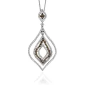 Orphelia Silver 925 Zh-7043 Pendant With Chain White;Brown Zirconium