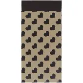 Rotim 200 x Papieren Zakjes Bruin met zwarte hartjes 7x13cm