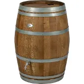 Barrelatelier Houten Regenton 300l., incl. vulgat regenpijp in deksel, chromen logo en kraan, donker geolied / Eikenhouten Regenton