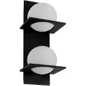 LUCANDE Wandlampe , Kulka, dimbare, Zwart, Woonkamer, Glas, Modern