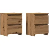 vidaXL Nachtkastjes 2 st 30x30x40cm bewerkt hout artisanaal eikenkleur