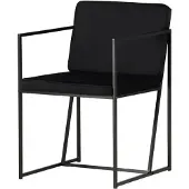 Ebuy24 2 x Katja eetkamerstoel met armleuningen, velours zwart.