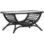Ebuy24 Moana tuintafel bijzettafel 60x96cm zwart.