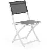 Brafab Leone Tuinstoel Aluminium/Textilene wit inklapbaar 2 stuks