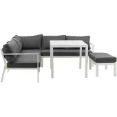 Ebuy24 Ramos loungeset 3 delen grijs,wit.