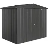 Biohort Metalen Tuinhuis Europa - Donkergrijs Metallic - 244x156cm - Dubbele Deur