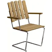 Grythyttan Stålmöbler A2 fauteuil Eiken olie-verzinkt frame