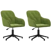 vidaXL Eetkamerstoelen draaibaar 2 st fluweel lichtgroen