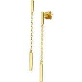 Trendjuwelier huiscollectie Oorhangers Balkje Geelgoud Glanzend 37 mm x 1.5 mm