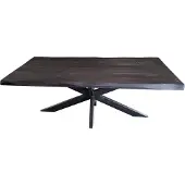 Starfurn Boomstamtafel Boston Black | 160 cm (Zwart, 160x90x76cm)