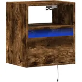 vidaXL Tv-wandmeubel met LED-verlichting 41x31x45 cm gerookt eiken