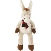 J-Line knuffel Ezel + Sjaal - polyester - beige/bruin - medium