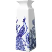 Heinen Delfts Blauw - Vaas Pauw - Vierkant - Keramiek - 22 cm