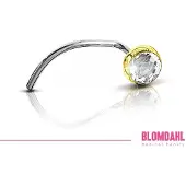 Blomdahl Neussieraad titan crystal guld 3mm