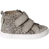 Vertbaudet Hoge leren sneakers voor baby beige, bedrukt