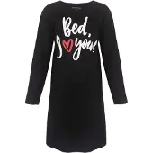 Temptation Dames Nachthemd - Ronde Hals - Bigshirt - Zwart - Maat M