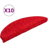 vidaXL Trapmatten 10 st 56x17x3 cm Rood Halfrond