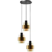 Freelight Hanglamp Chiasso 3 lichts Ø 35 cm zwart goud