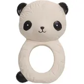 A Little Lovely Company bijtring Panda junior 10 cm rubber beige