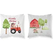 Mayamoo Katoenen Kussensloop Tractor 40x40 cm - Boerderij Thema