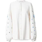 Fabienne Chapot Blouse 'Harry' smoky blue / nachtblauw / lichtbruin / offwhite
