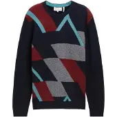 Tom Tailor Trui navy / lichtblauw / roestrood / wit
