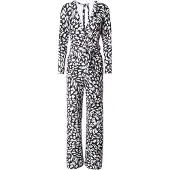 Sisters point Jumpsuit 'Greb' taupe / nachtblauw / jade groen / wit