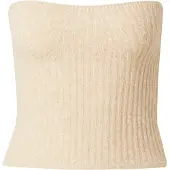 Pieces Gebreide top 'PCLINA' wolwit