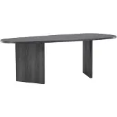 Ebuy24 Grönvik eetkamertafel ovaal 100x220 cm zwart.