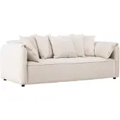 Ebuy24 Torekov bank, 3-zits, met 5 sierkussens, beige kleur.