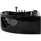 Beliani TOCOA - Hoekbad whirlpool - Zwart - Acryl