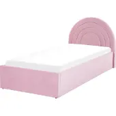 Beliani ANET - Bed met opbergruimte - Roze - 90 x 200 cm - Fluweel