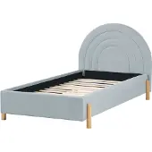 Beliani ANET - Bed - Lichtblauw - 90 x 200 cm - Fluweel