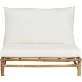 Beliani TODI - Fauteuil - Lichthout/Wit - Bamboe