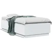 vidaXL Bedframe bewerkt hout wit 90x190 cm