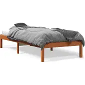 vidaXL Bedframe zonder matras massief grenenhout wasbruin 100x200 cm