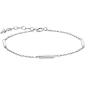 The Jewelry Collection Armband Balkje 1,2 mm 16 + 3 cm - Zilver Gerhodineerd