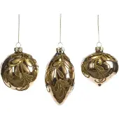 Goodwill Kerstbal Glas Goud D 8 cm Voordeelass. Per 3 Stuks