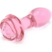 Kiotos Glass - Glazen Buttplug Met Roos - Roze