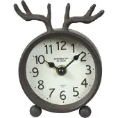 Countryfield Tafelklok Deer metaal L4,5B10,5H13,5CM wit/zwart