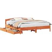 vidaXL Bedframe zonder matras massief grenenhout wasbruin 200x200 cm