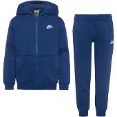 Nike Sportswear Club Fleece Trainingspak Full-Zip Hooded Kids Donkerblauw Wit