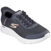 SKECHERS Sneakers laag antraciet / basaltgrijs / oranje / wit