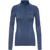 Falke Wool-Tech Zip Neck sneldrogend wol functioneel functioneel shirt met lange mouwen dames blauw - maat M