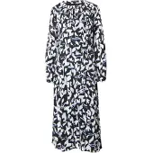 Comma Jurk blauw / zwart / wit