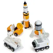 Tender Leaf Toys Ruimtevaartset, voertuigset, geschikt voor kinderen vanaf 3 jaar, hout, meerkleurig