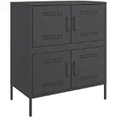 vidaXL Dressoir 68x39x79 cm staal zwart