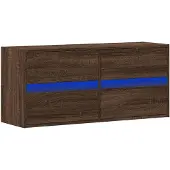 vidaXL Tv-wandmeubel met LED-verlichting 100x31x45 cm bruin eikenkleur