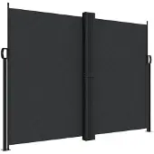 vidaXL Windscherm uittrekbaar 180x1200 cm zwart